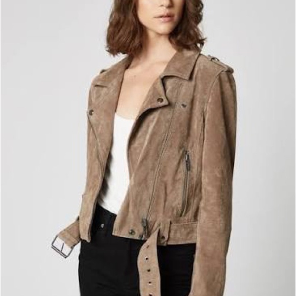 Blank NYC Women's Brown Suede Leather Jacket